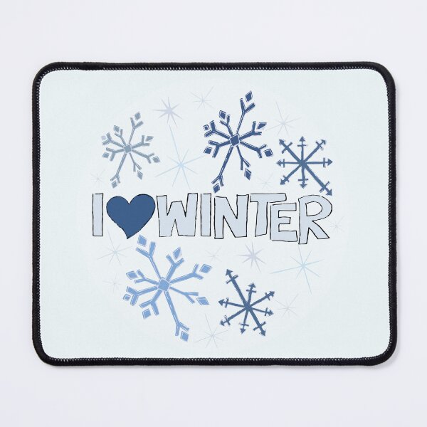 Item preview, I Heart Winter Illustrated Text with snowflakes designed and sold by AngelDawnDesign.