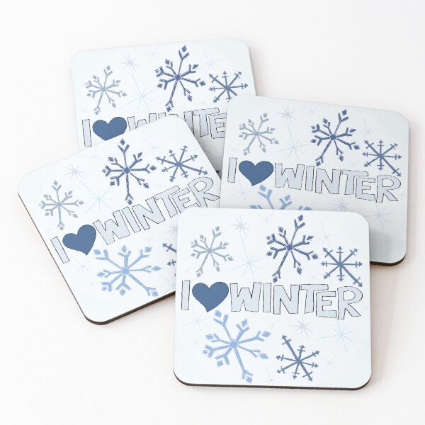 Item preview, I Heart Winter Illustrated Text with snowflakes designed and sold by AngelDawnDesign.