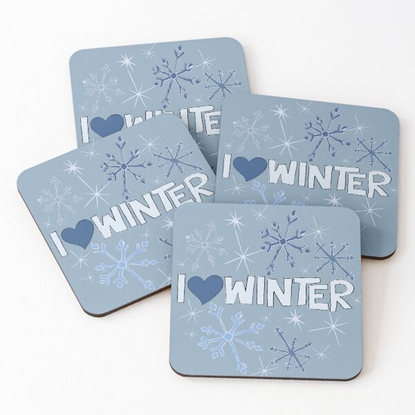 Item preview, I Heart Winter Illustrated Text with snowflakes designed and sold by AngelDawnDesign.