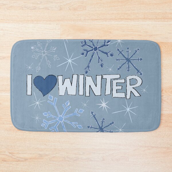 Item preview, I Heart Winter Illustrated Text with snowflakes designed and sold by AngelDawnDesign.