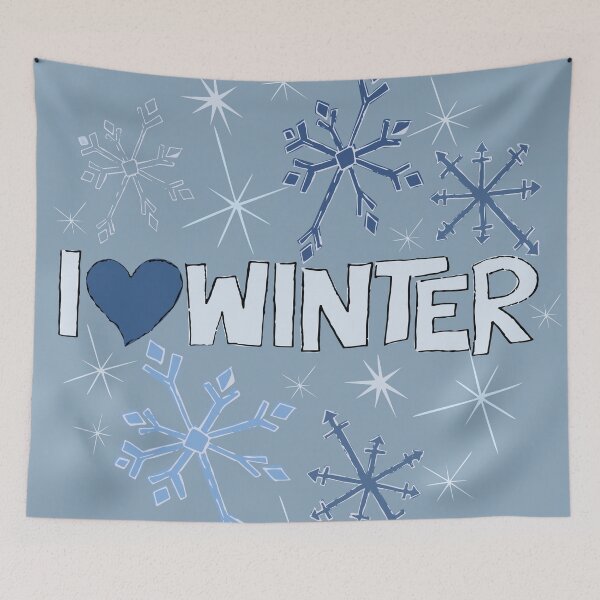 Item preview, I Heart Winter Illustrated Text with snowflakes designed and sold by AngelDawnDesign.