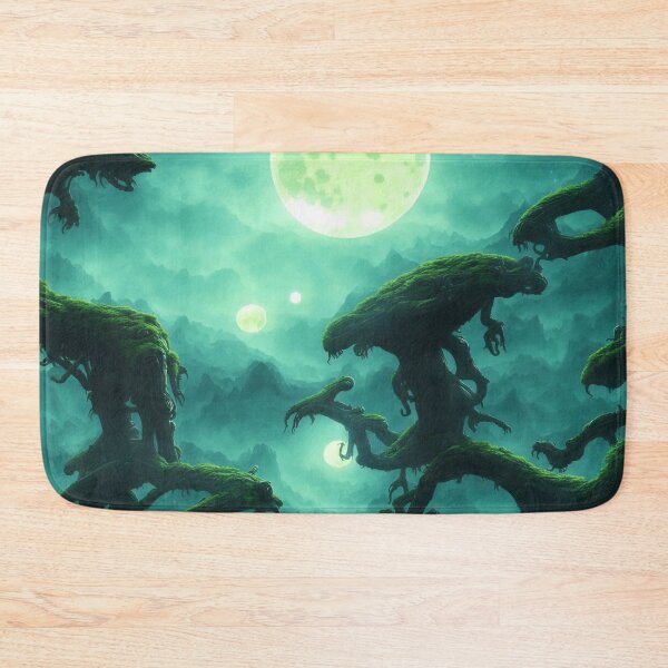 Item preview, Alien planet landscape with monster-trees and a large moon designed and sold by BrachiaST.