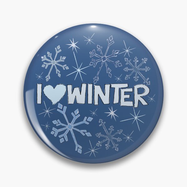 Item preview, I Heart Winter Illustrated Text with snowflakes designed and sold by AngelDawnDesign.