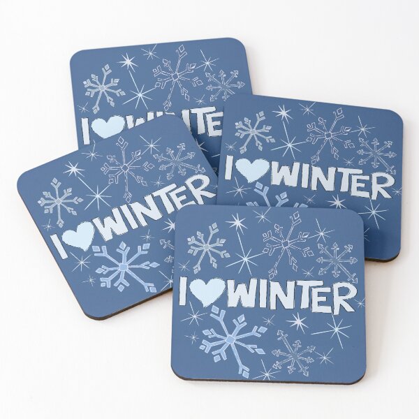 Item preview, I Heart Winter Illustrated Text with snowflakes designed and sold by AngelDawnDesign.