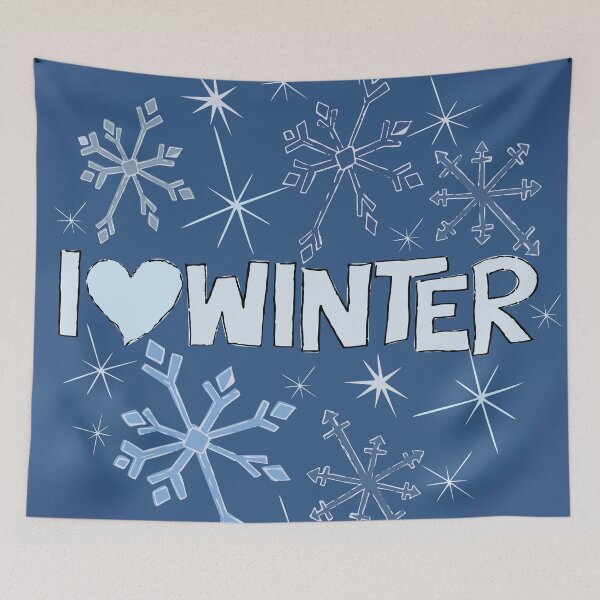 Item preview, I Heart Winter Illustrated Text with snowflakes designed and sold by AngelDawnDesign.