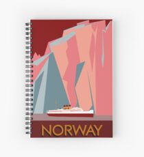 Norway fjords retro vintage style cruise travel Spiral Notebook