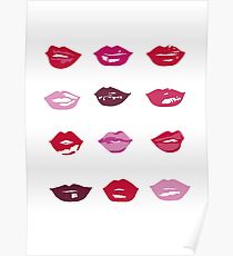 kiss kiss in lipstick colors Poster