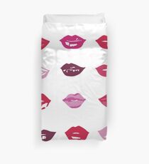 kiss kiss in lipstick colors Duvet Cover