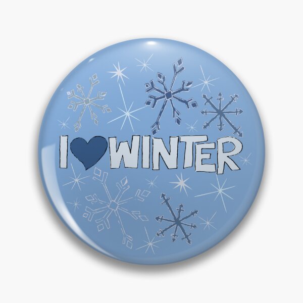 Item preview, I Heart Winter Illustrated Text with snowflakes designed and sold by AngelDawnDesign.