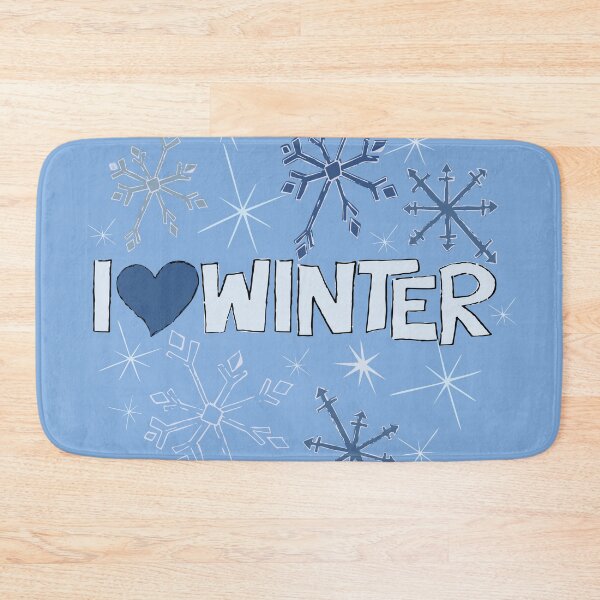Item preview, I Heart Winter Illustrated Text with snowflakes designed and sold by AngelDawnDesign.