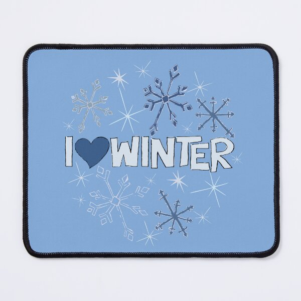 Item preview, I Heart Winter Illustrated Text with snowflakes designed and sold by AngelDawnDesign.