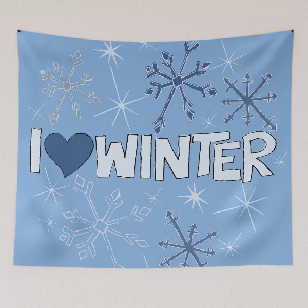 Item preview, I Heart Winter Illustrated Text with snowflakes designed and sold by AngelDawnDesign.