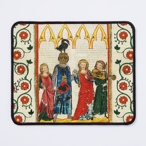 Item preview, KNIGHT OF SWAN DANCING WITH BEAUTIFUL LADIES ,FIDDLE MUSIC ,MEDIEVAL MINIATURE WITH WILD ROSES designed and sold by BulganLumini.