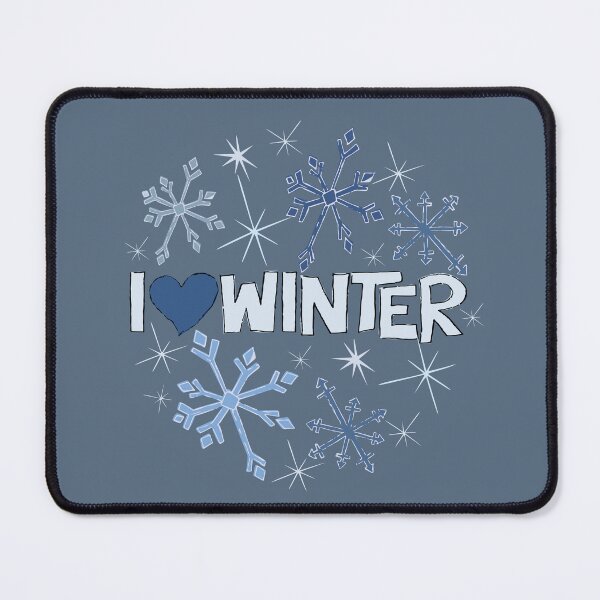 Item preview, I Heart Winter Illustrated Text with snowflakes designed and sold by AngelDawnDesign.