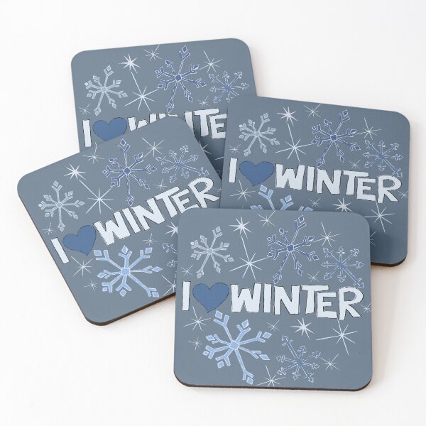 Item preview, I Heart Winter Illustrated Text with snowflakes designed and sold by AngelDawnDesign.