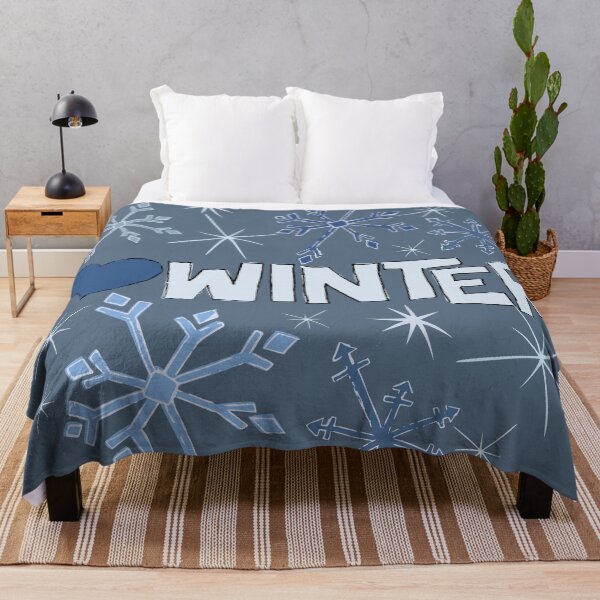 Item preview, I Heart Winter Illustrated Text with snowflakes designed and sold by AngelDawnDesign.