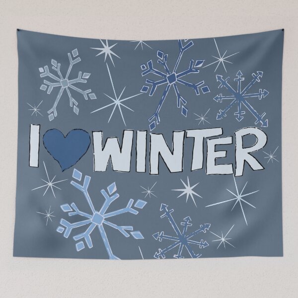 Item preview, I Heart Winter Illustrated Text with snowflakes designed and sold by AngelDawnDesign.