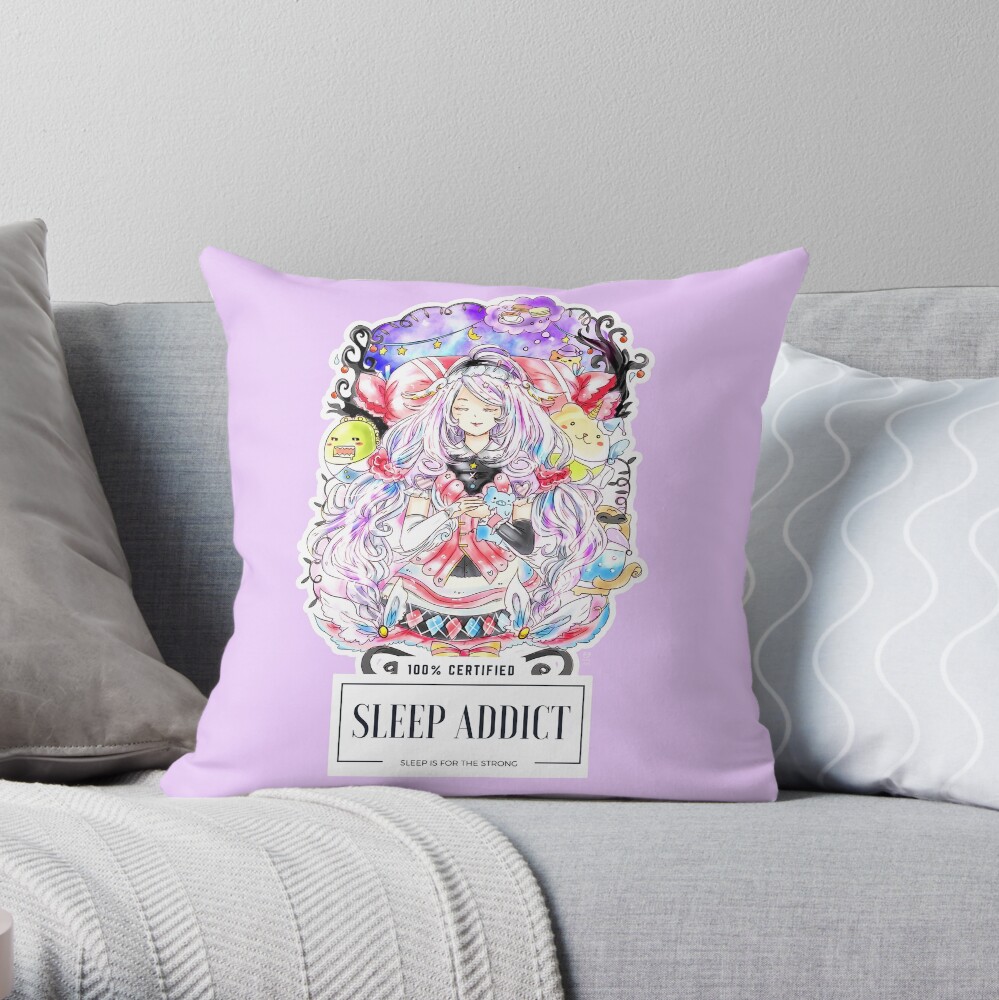 Princess Hobby #04 - SLEEP ADDICT Throw Pillow