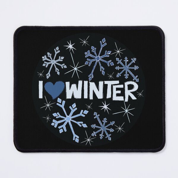 Item preview, I Heart Winter Illustrated Text with snowflakes designed and sold by AngelDawnDesign.