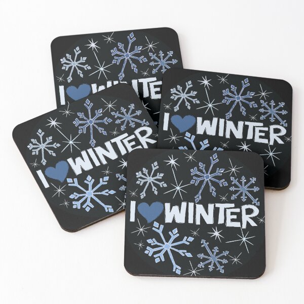 Item preview, I Heart Winter Illustrated Text with snowflakes designed and sold by AngelDawnDesign.