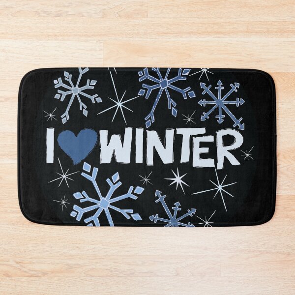 Item preview, I Heart Winter Illustrated Text with snowflakes designed and sold by AngelDawnDesign.