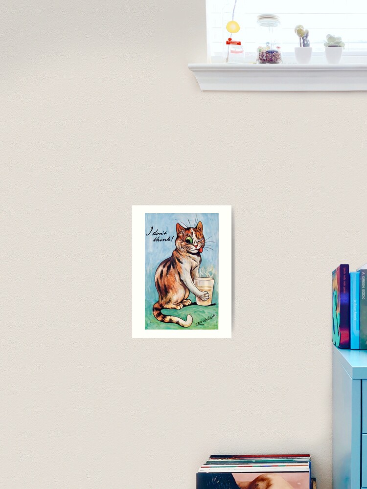 Louis Wain Thinking Cat Art Print