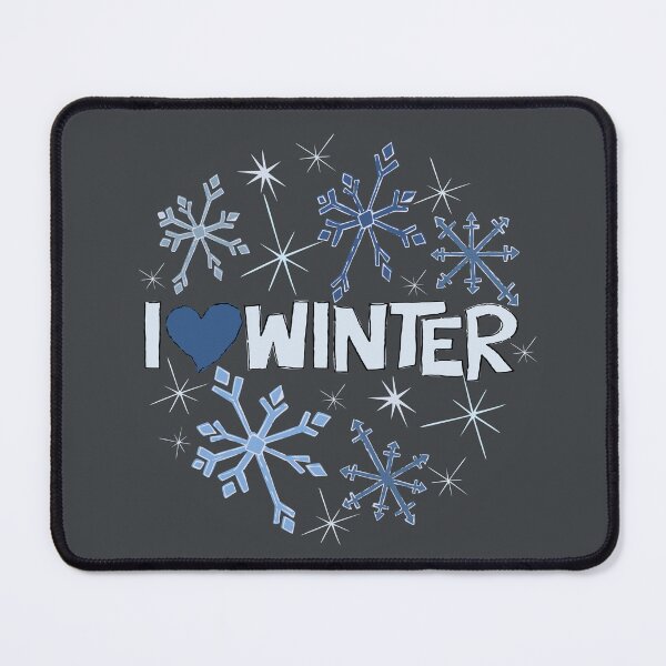 Item preview, I Heart Winter Illustrated Text with snowflakes designed and sold by AngelDawnDesign.