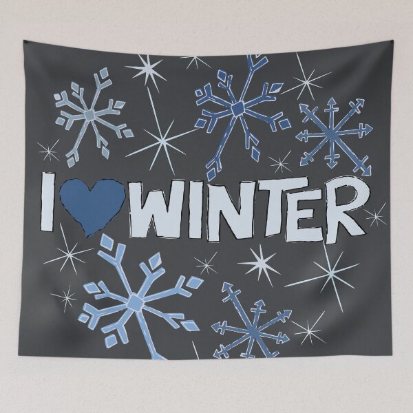 Item preview, I Heart Winter Illustrated Text with snowflakes designed and sold by AngelDawnDesign.