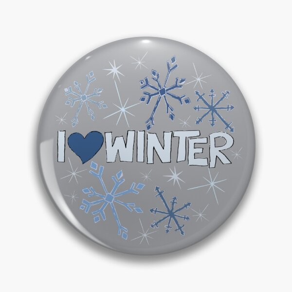 Item preview, I Heart Winter Illustrated Text with snowflakes designed and sold by AngelDawnDesign.