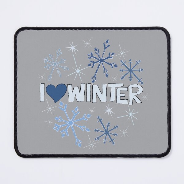 Item preview, I Heart Winter Illustrated Text with snowflakes designed and sold by AngelDawnDesign.