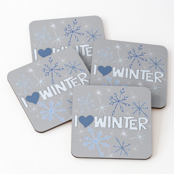 Item preview, I Heart Winter Illustrated Text with snowflakes designed and sold by AngelDawnDesign.