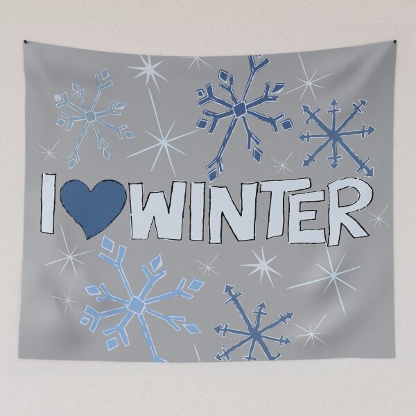 Item preview, I Heart Winter Illustrated Text with snowflakes designed and sold by AngelDawnDesign.