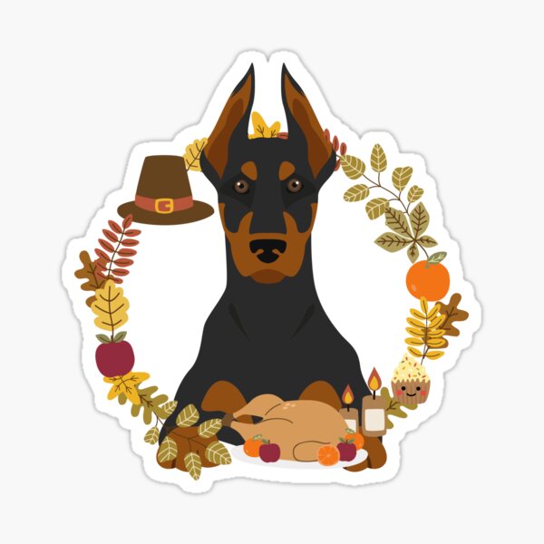 "Doberman Thanksgiving Wreath - Happy Thanksgiving Doberman - Autumn ...
