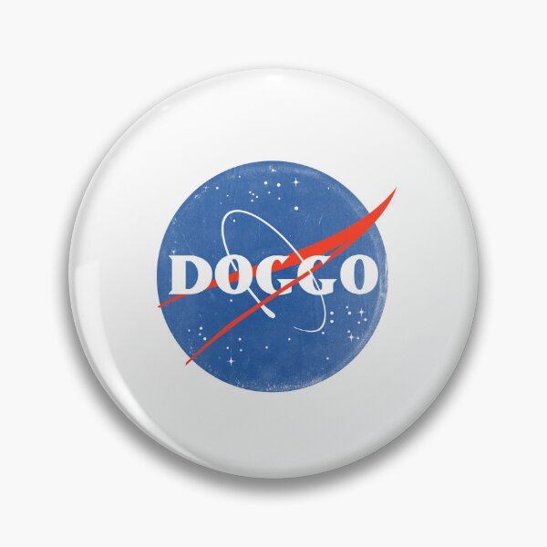 Item preview, Doggo, Nasa Inspired logo, quality logo with grunge texture, Guaranteed best gift for all dog lovers designed and sold by Galactic Fur Baby Federation.