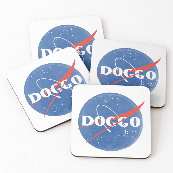 Item preview, Doggo, Nasa Inspired logo, quality logo with grunge texture, Guaranteed best gift for all dog lovers designed and sold by Galactic Fur Baby Federation.