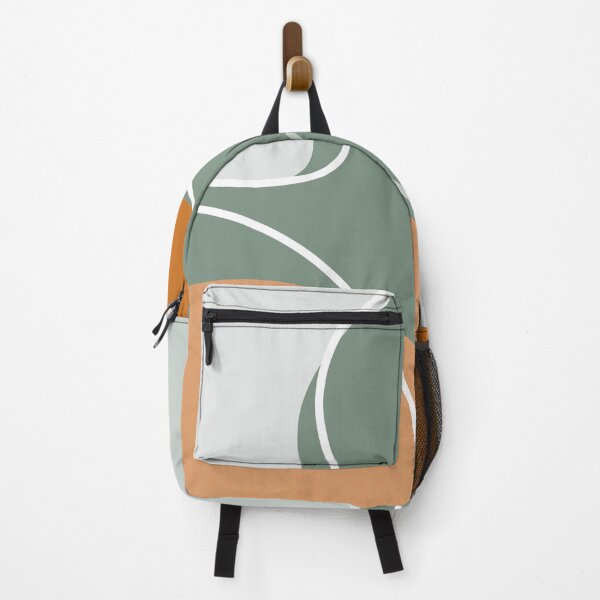 Aperçu de l'œuvre Formes et lignes Boho Burnt Orange avec vert sauge créée et vendue par AichaShopS.
