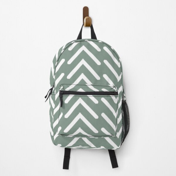 Aperçu de l'œuvre Boho, abstrait, motif à chevrons, vert sauge et blanc créée et vendue par AichaShopS.