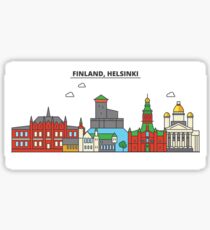 Finnland, Helsinki City Skyline Design Sticker