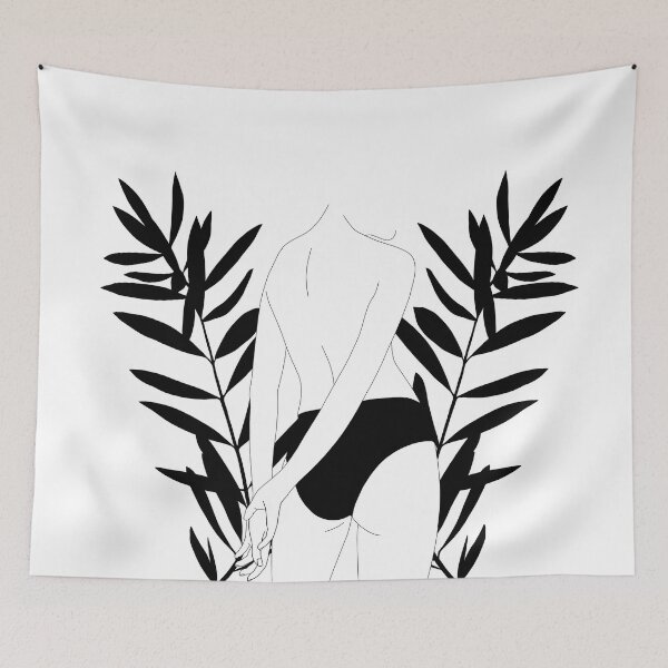 Item preview, Figure illustration with plants - Priya designed and sold by TheColourStudy.