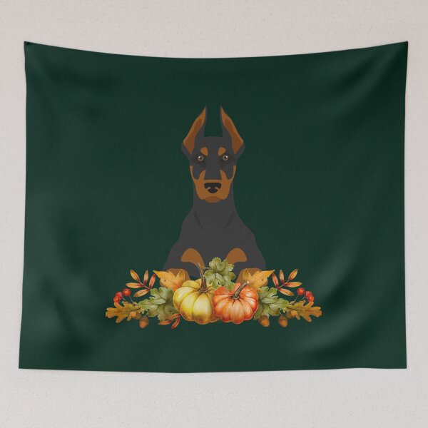 Item preview, Doberman Thanksgiving Wreath - Happy Thanksgiving Doberman - Autumn Fall Doberman dog designed and sold by ALLURE-minimal.