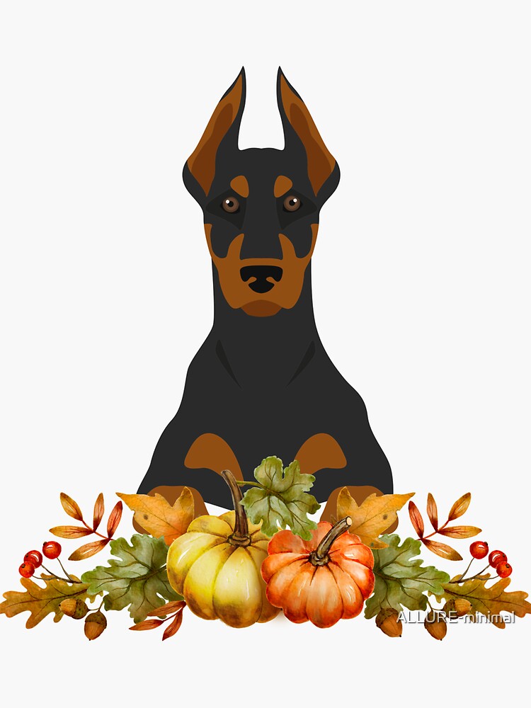 "Doberman Thanksgiving Wreath - Happy Thanksgiving Doberman - Autumn ...