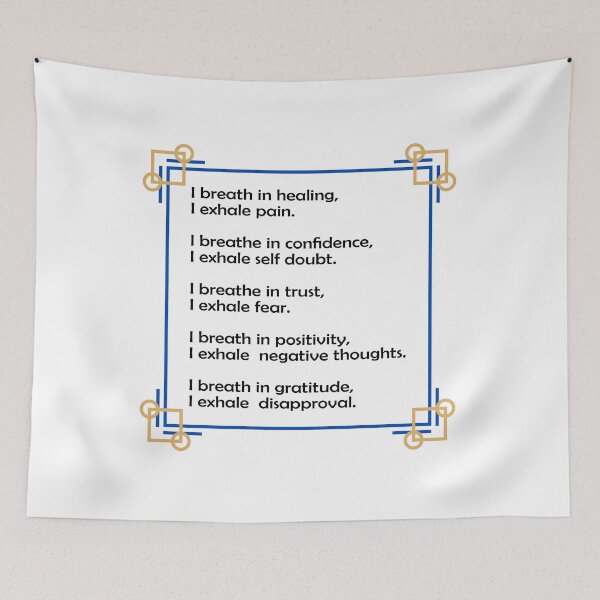 Aperçu de l'œuvre Inspirez Expirez Affirmations positives et messages inspirants créée et vendue par Inspirationmotivation.