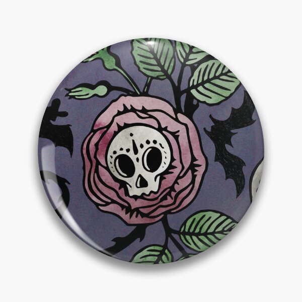 Item preview, Sugar skulls and roses, gothic floral watercolor pattern designed and sold by RedFinchDesigns.