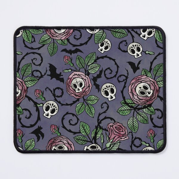 Item preview, Sugar skulls and roses, gothic floral watercolor pattern designed and sold by RedFinchDesigns.