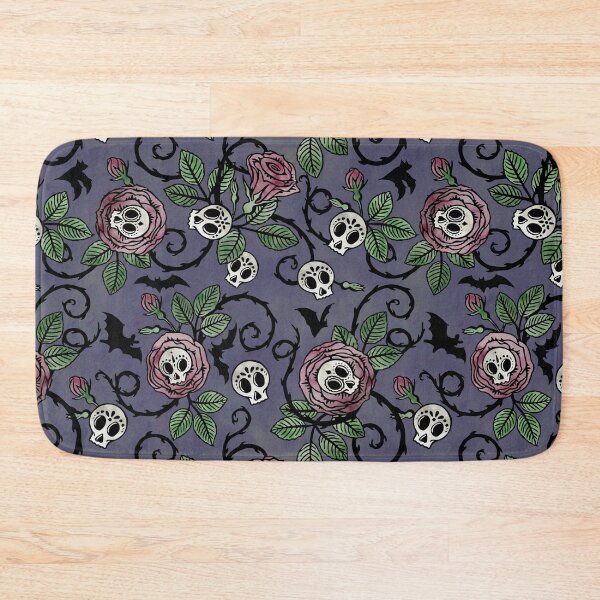 Item preview, Sugar skulls and roses, gothic floral watercolor pattern designed and sold by RedFinchDesigns.