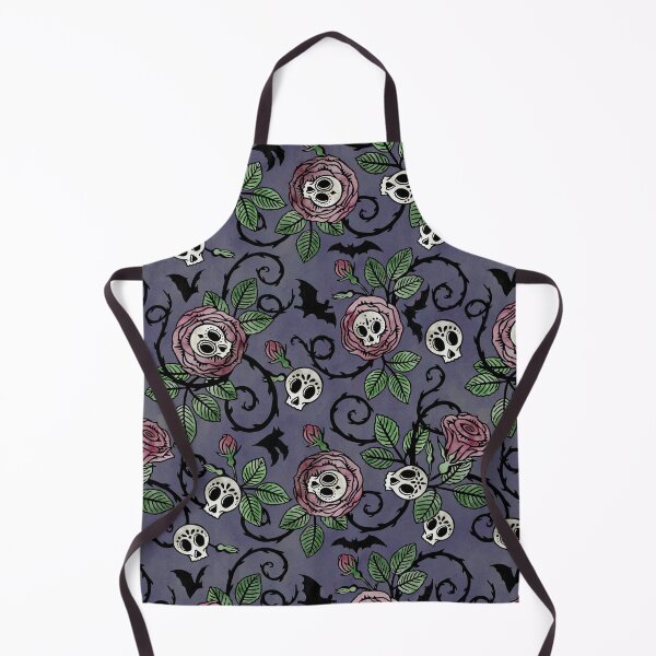 Item preview, Sugar skulls and roses, gothic floral watercolor pattern designed and sold by RedFinchDesigns.