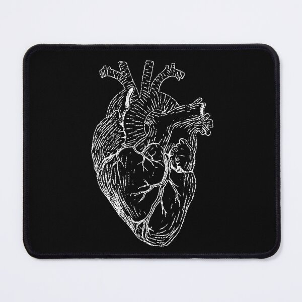 Item preview, white human heart on black background designed and sold by metallirakas.
