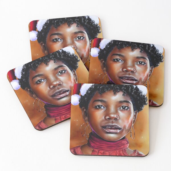 Item preview, Kaylen - Watercolor and ink - African American Christmas Caroler designed and sold by fruitfulskye.