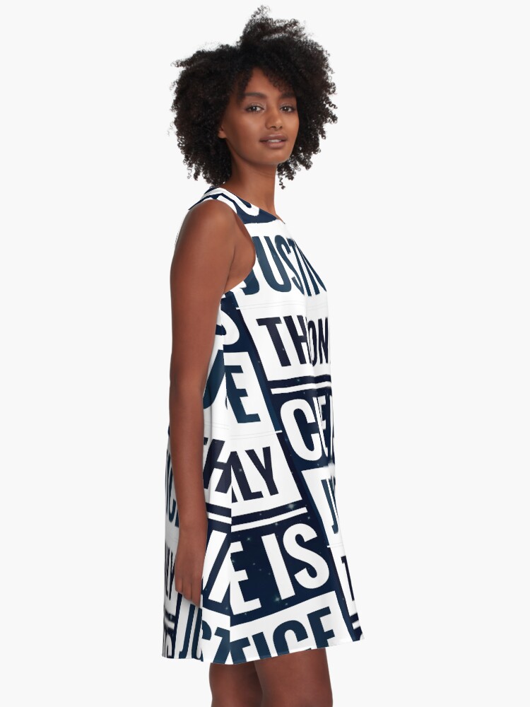Thumbnail 2 of 4, A-Line Dress, The Only Cure Is Justice designed and sold by kinkatstyle.