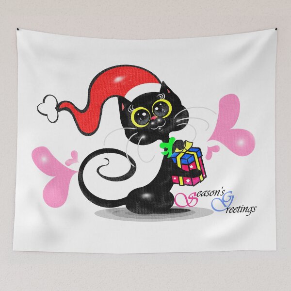 Item preview,  Black Cat - Season's greetings  designed and sold by Shirley cute art .